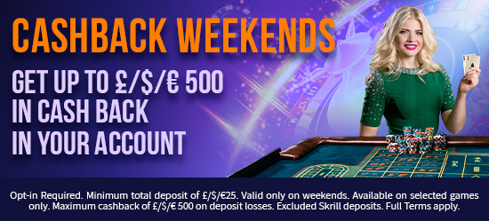 cashback weekends bright star casino